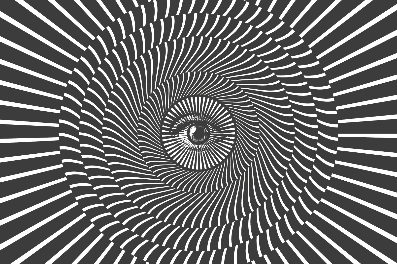 An optical illusion featuring a black and white eye challenges the 5 myths of content design agencies.
