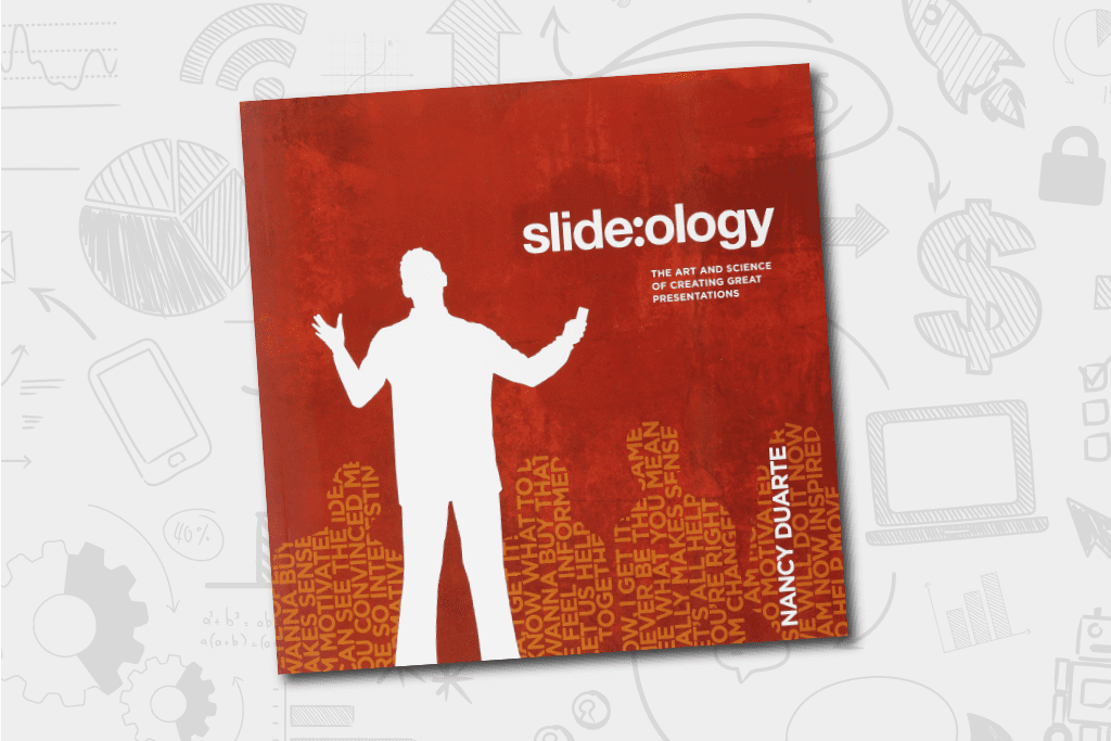 Book Review: The visually striking cover of slideology, featuring a man and a vibrant red background, captures the essence of Nancy Duarte's comprehensive guide to creating exceptional presentations.